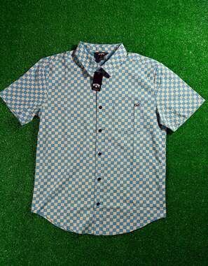 Billabong Men's Sundays Short Sleeve Printed Woven Shirt - Blue Checkerboard